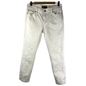 Summer Coastal Embroidered Lauren Jeans Co, Ralph Lauren White Jeans, Women’s 6